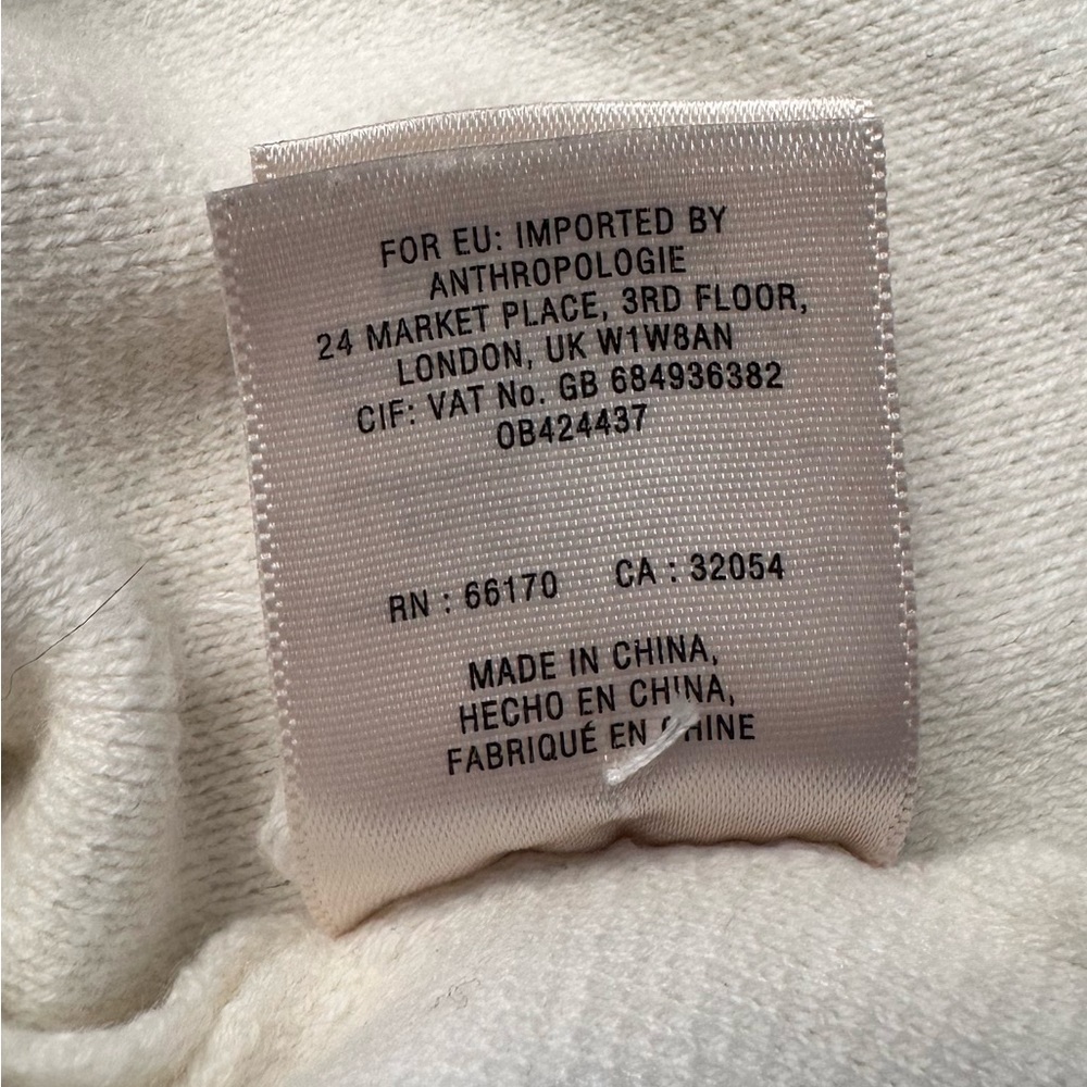 Anthropologie Ivory Cashmere Blend Funnel Neck Sweater w/ Lace Shoulders | M - Picture 7 of 7